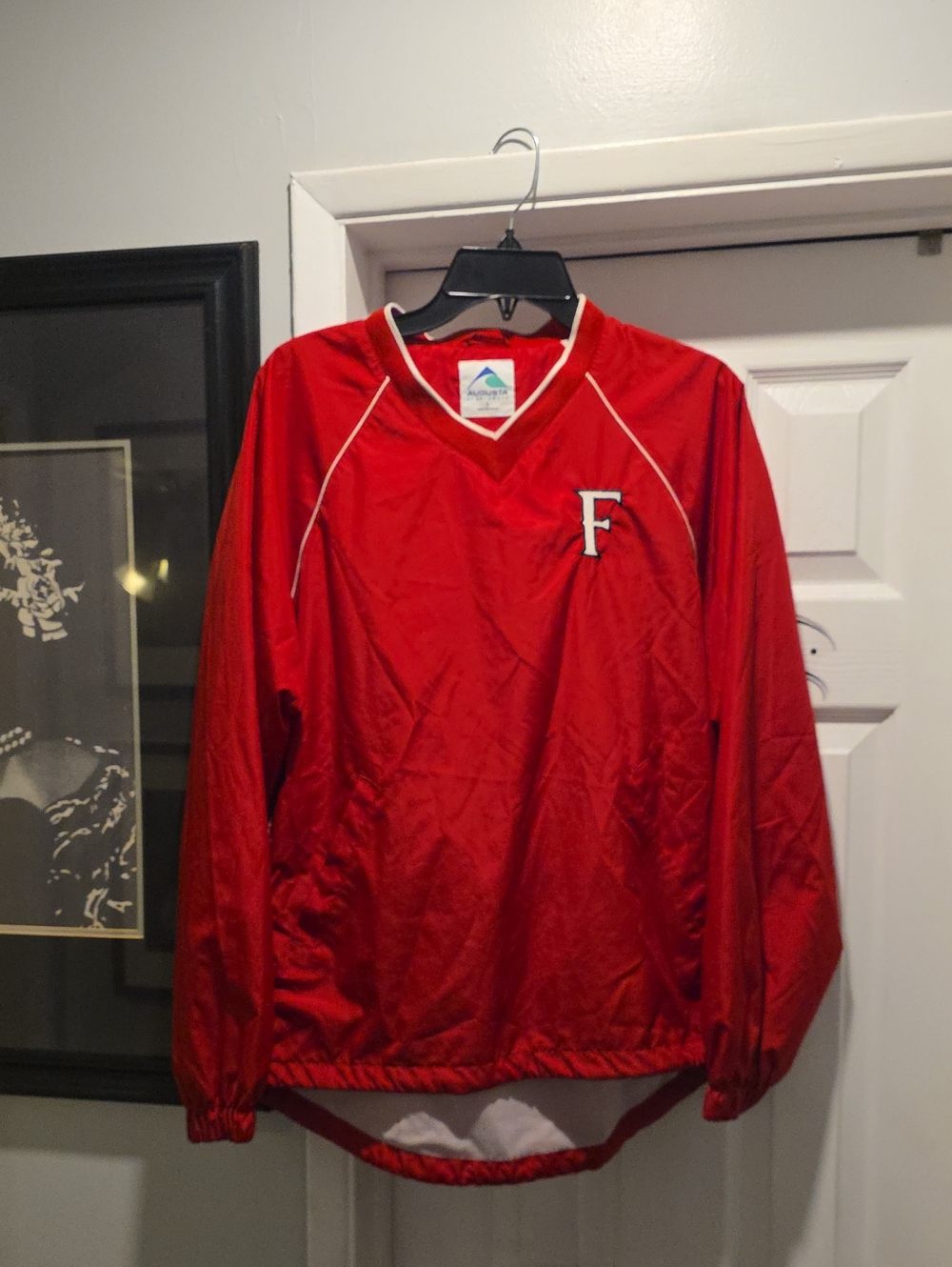 Augusta Sportswear Red Pullover with White Trim and F Logo